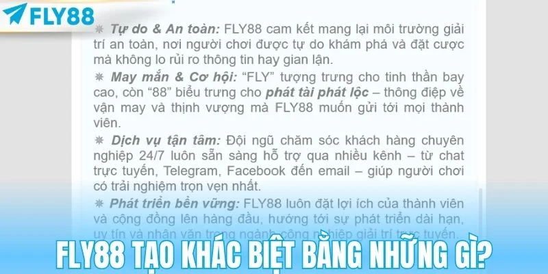 FLY88 tạo khác biệt bằng những gì 